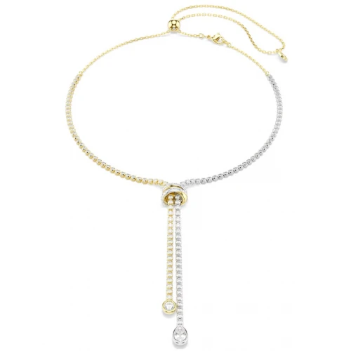 SWAROVSKI Κολιέ Hyperbola, Σχήμα Υ, Στρογγυλή Κοπή, Λευκό, Κόμπος, Φινίρισμα από διάφορα Μέταλλα 5752854