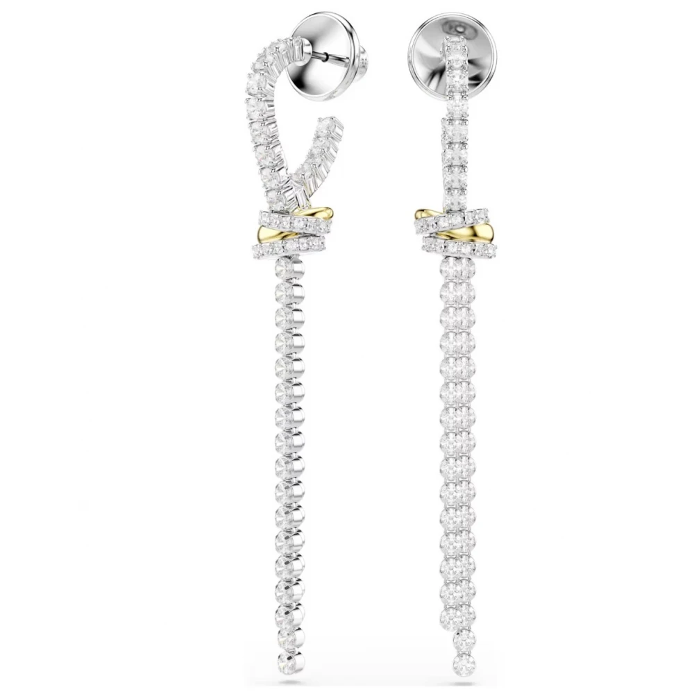SWAROVSKI Σκουλαρίκια Hyperbola, Στρογγυλή Κοπή, Κόμπος, Λευκά, Επιμετάλλωση από Διάφορα Μέταλλα 5752866