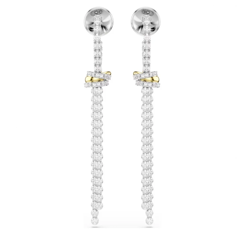 SWAROVSKI Σκουλαρίκια Hyperbola, Στρογγυλή Κοπή, Κόμπος, Λευκά, Επιμετάλλωση από Διάφορα Μέταλλα 5752866