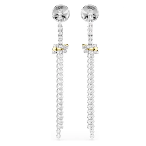 SWAROVSKI Σκουλαρίκια Hyperbola, Στρογγυλή Κοπή, Κόμπος, Λευκά, Επιμετάλλωση από Διάφορα Μέταλλα 5752866