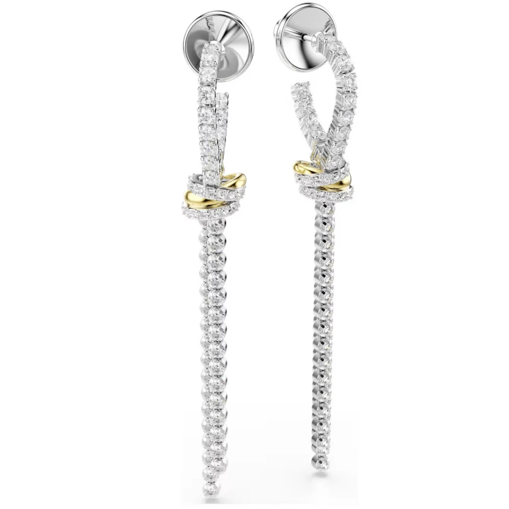 SWAROVSKI Σκουλαρίκια Hyperbola, Στρογγυλή Κοπή, Κόμπος, Λευκά, Επιμετάλλωση από Διάφορα Μέταλλα 5752866