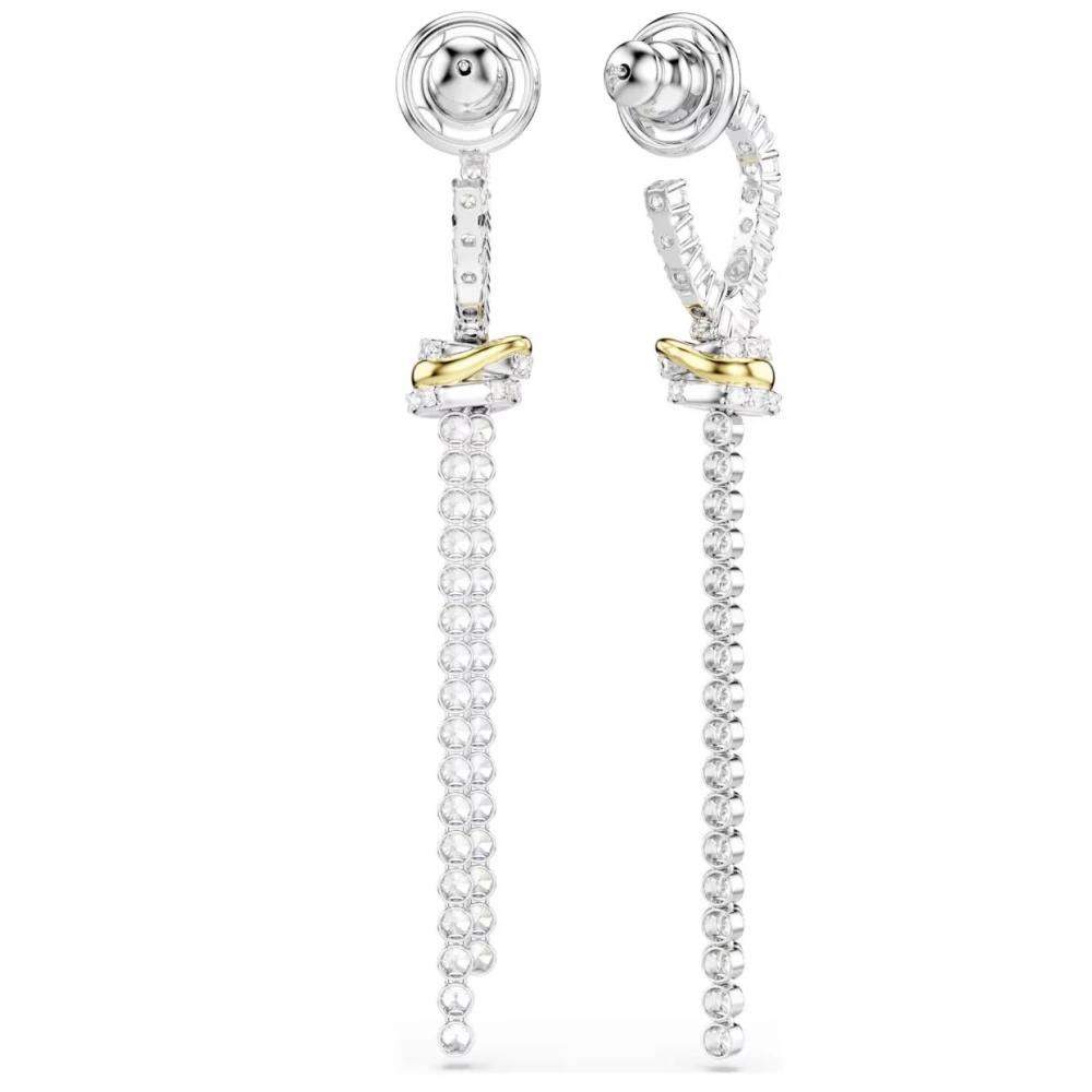 SWAROVSKI Σκουλαρίκια Hyperbola, Στρογγυλή Κοπή, Κόμπος, Λευκά, Επιμετάλλωση από Διάφορα Μέταλλα 5752866