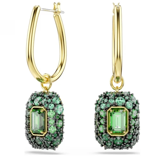 SWAROVSKI Sublima Σκουλαρίκια-σταγόνα Οκτάγωνη Κοπή, Πράσινο, Επιμετάλλωση σε Χρυσό 18Κ 5752890