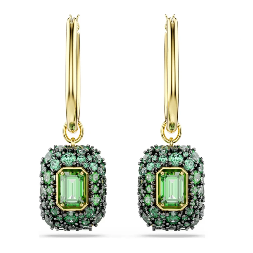 SWAROVSKI Sublima Σκουλαρίκια-σταγόνα Οκτάγωνη Κοπή, Πράσινο, Επιμετάλλωση σε Χρυσό 18Κ 5752890