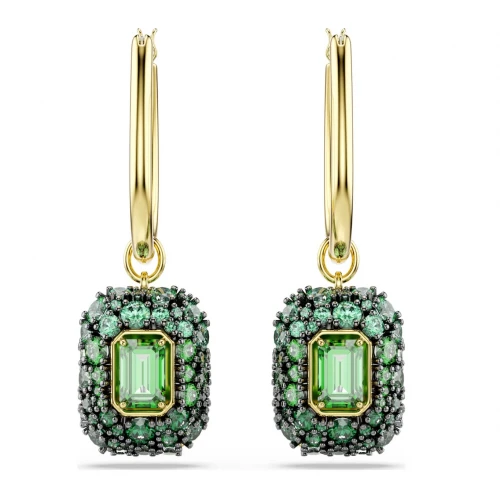 SWAROVSKI Sublima Σκουλαρίκια-σταγόνα Οκτάγωνη Κοπή, Πράσινο, Επιμετάλλωση σε Χρυσό 18Κ 5752890