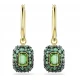 SWAROVSKI Sublima Σκουλαρίκια-σταγόνα Οκτάγωνη Κοπή, Πράσινο, Επιμετάλλωση σε Χρυσό 18Κ 5752890