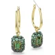 SWAROVSKI Sublima Σκουλαρίκια-σταγόνα Οκτάγωνη Κοπή, Πράσινο, Επιμετάλλωση σε Χρυσό 18Κ 5752890