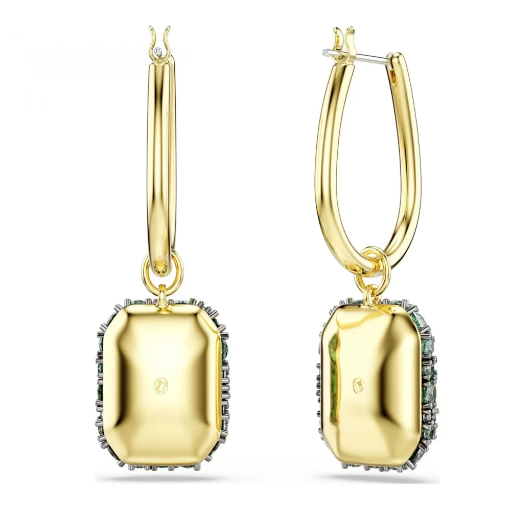 SWAROVSKI Sublima Σκουλαρίκια-σταγόνα Οκτάγωνη Κοπή, Πράσινο, Επιμετάλλωση σε Χρυσό 18Κ 5752890