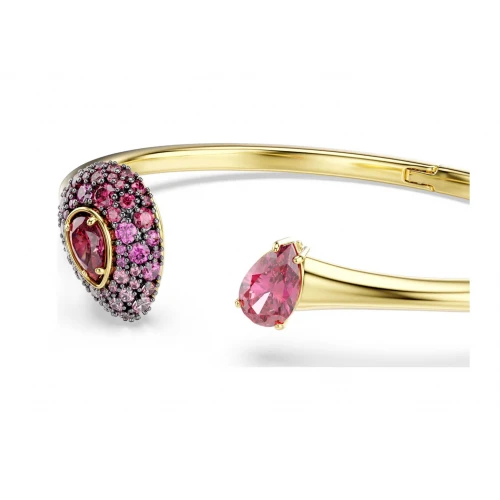 SWAROVSKI Άκαμπτο βραχιόλι Sublima, Pear Κοπή, Κόκκινο, Επιμετάλλωση σε Χρυσό 18K 5752895