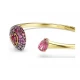 SWAROVSKI Άκαμπτο βραχιόλι Sublima, Pear Κοπή, Κόκκινο, Επιμετάλλωση σε Χρυσό 18K 5752895