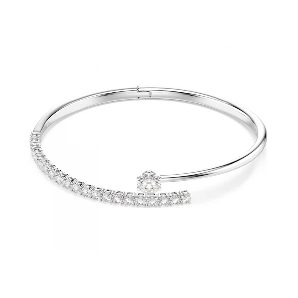 SWAROVSKI Matrix Άκαμπτο Βραχιόλι Στρογγυλή κοπή, Λευκό, Επιροδιωμένο 5753571