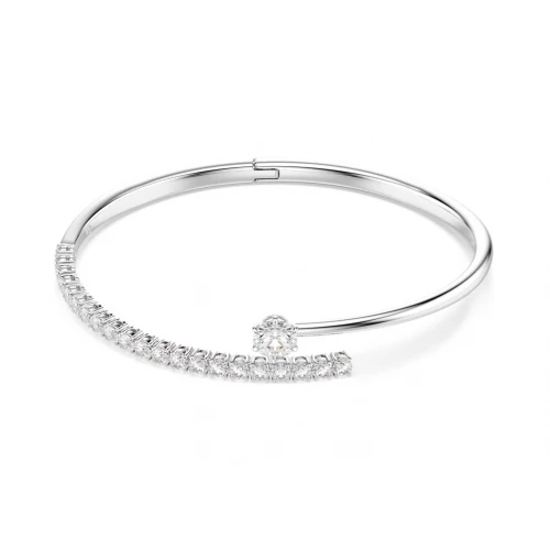 SWAROVSKI Matrix Άκαμπτο Βραχιόλι Στρογγυλή κοπή, Λευκό, Επιροδιωμένο 5753571