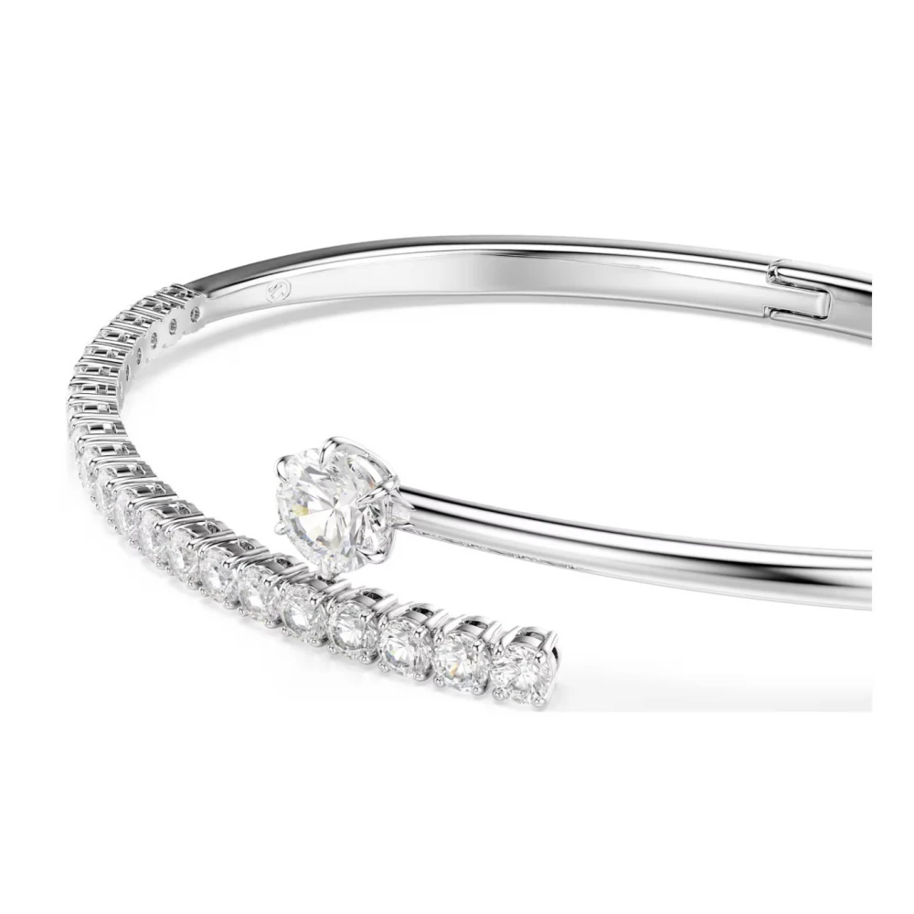 SWAROVSKI Matrix Άκαμπτο Βραχιόλι Στρογγυλή κοπή, Λευκό, Επιροδιωμένο 5753571