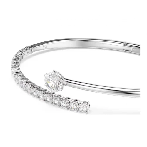 SWAROVSKI Matrix Άκαμπτο Βραχιόλι Στρογγυλή κοπή, Λευκό, Επιροδιωμένο 5753571
