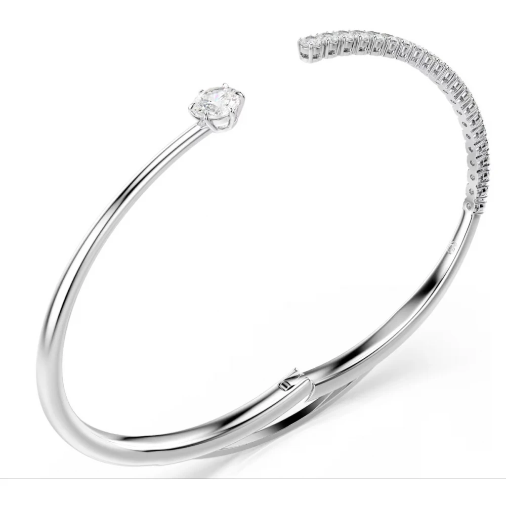 SWAROVSKI Matrix Άκαμπτο Βραχιόλι Στρογγυλή κοπή, Λευκό, Επιροδιωμένο 5753571