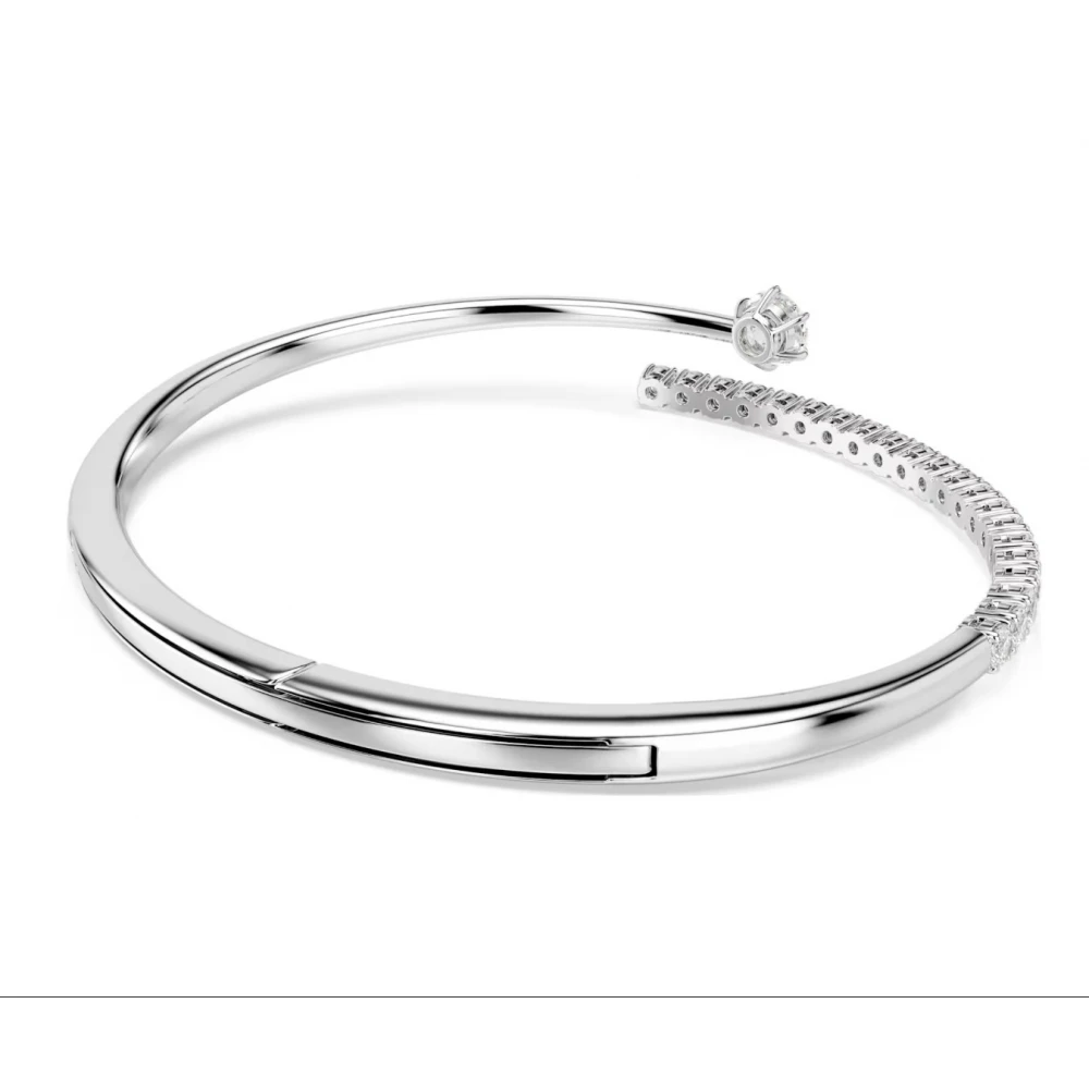 SWAROVSKI Matrix Άκαμπτο Βραχιόλι Στρογγυλή κοπή, Λευκό, Επιροδιωμένο 5753571