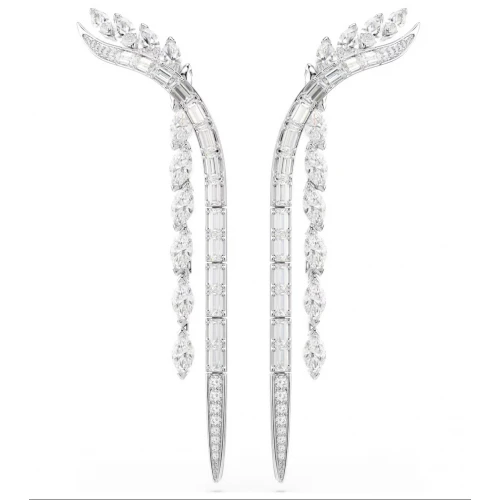 SWAROVSKI Σκουλαρίκια Mesmera Μίξη Κοπών, Λευκά, Επιμετάλλωση ροδίου 5753675