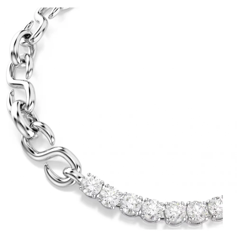 SWAROVSKI Matrix Βραχιόλι Στρογγυλή κοπή, Λευκό, Επιροδιωμένο 5753926