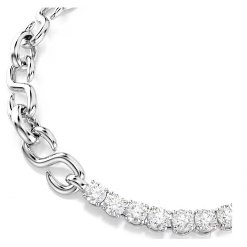 SWAROVSKI Matrix Βραχιόλι Στρογγυλή κοπή, Λευκό, Επιροδιωμένο 5753926