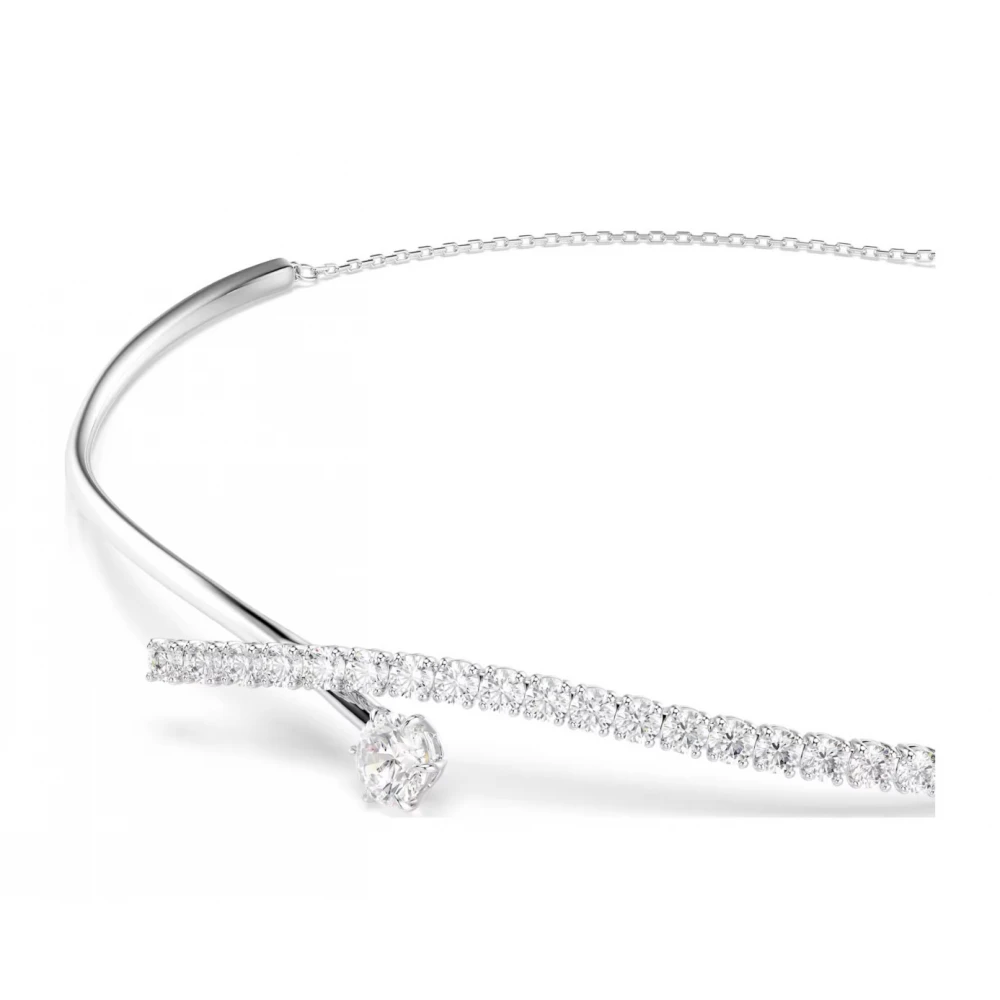 SWAROVSKI Κολιέ Matrix Στρογγυλή κοπή, Λευκό, Επιμετάλλωση ροδίου 5754020