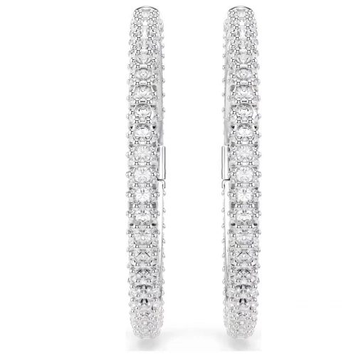 SWAROVSKI Dextera Κρίκοι, Στρογγυλή Κοπή, Λευκοί, Επιροδιωμένα 5754156