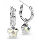 SWAROVSKI Σκουλαρίκια-σταγόνα Chroma Μίξη κοπών, Λευκά, "Αστέρι" Επιμετάλλωση ροδίου 5754172