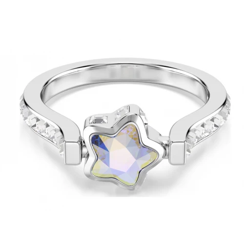 SWAROVSKI Δαχτυλίδι Chroma Μίξη κοπών, Αστέρι, Λευκό, Επιμετάλλωση ροδίου 5754173