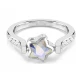 SWAROVSKI Δαχτυλίδι Chroma Μίξη κοπών, Αστέρι, Λευκό, Επιμετάλλωση ροδίου 5754173