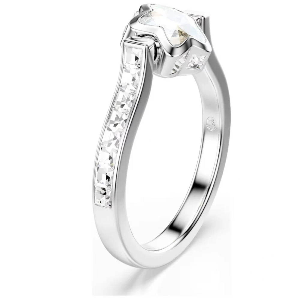 SWAROVSKI Δαχτυλίδι Chroma Μίξη κοπών, Αστέρι, Λευκό, Επιμετάλλωση ροδίου 5754173
