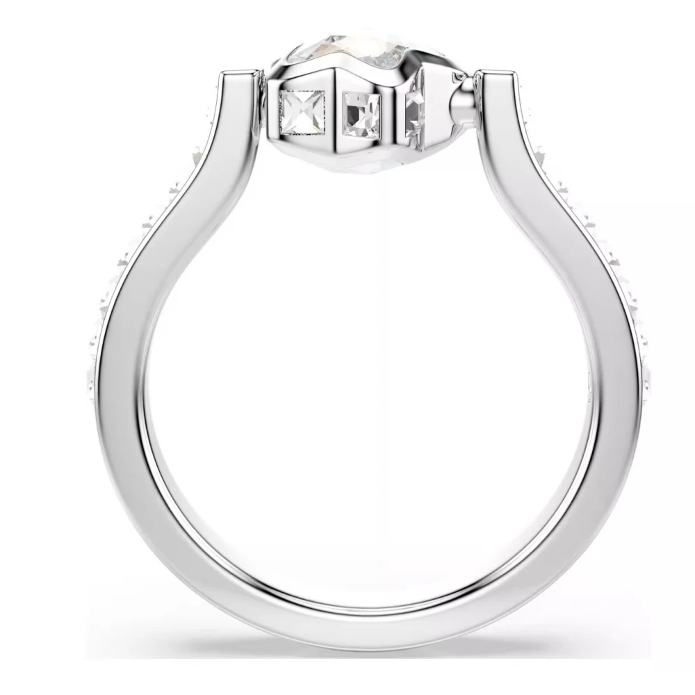 SWAROVSKI Δαχτυλίδι Chroma Μίξη κοπών, Αστέρι, Λευκό, Επιμετάλλωση ροδίου 5754173