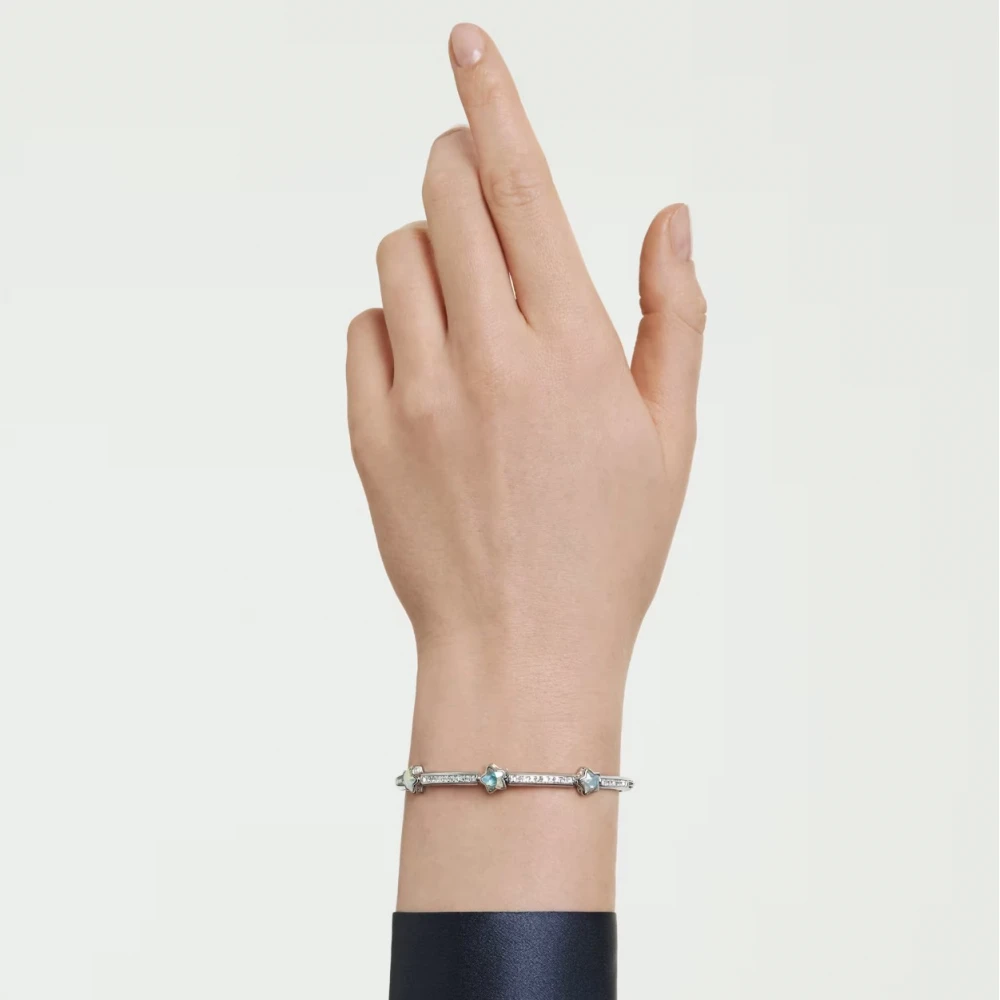 SWAROVSKI Chroma Άκαμπτο Βραχιόλι, Αστέρι, Λευκό, Μίξη Κοπών, Επιμετάλλωση Ροδίου 5754178