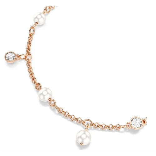 SWAROVSKI Βραχιόλι Imber, Crystal Pearl, Στρογγυλή κοπή, Λευκό, Επιμετάλλωση σε Ροζ-Χρυσό 18Κ 5754243