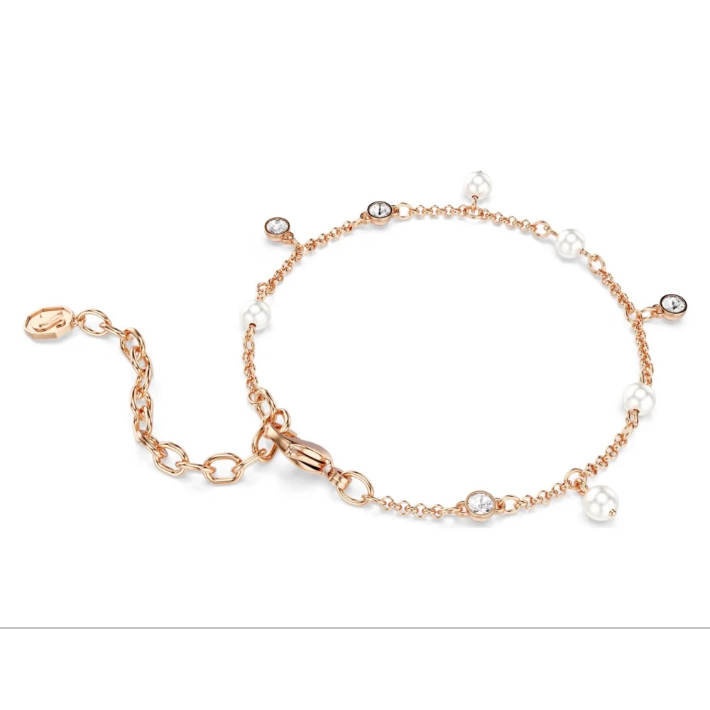 SWAROVSKI Βραχιόλι Imber, Crystal Pearl, Στρογγυλή κοπή, Λευκό, Επιμετάλλωση σε Ροζ-Χρυσό 18Κ 5754243