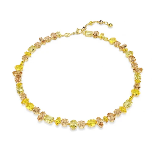 SWAROVSKI Gema Κολιέ, Μείξη κοπών, Κίτρινο, Επιμετάλλωση σε Χρυσό 18Κ 5754259