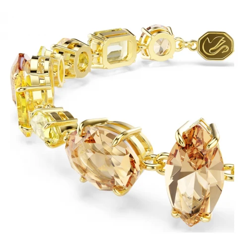 SWAROVSKI Gema Βραχιόλι, Μίξη Κοπών, Κίτρινο, Επιμετάλλωση σε Χρυσό 18Κ 5754260