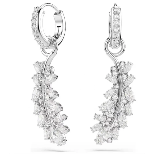 SWAROVSKI Σκουλαρίκια Vienna Μείξη κοπών, Φτερά, Λευκά, Επιμετάλλωση ροδίου 5754272