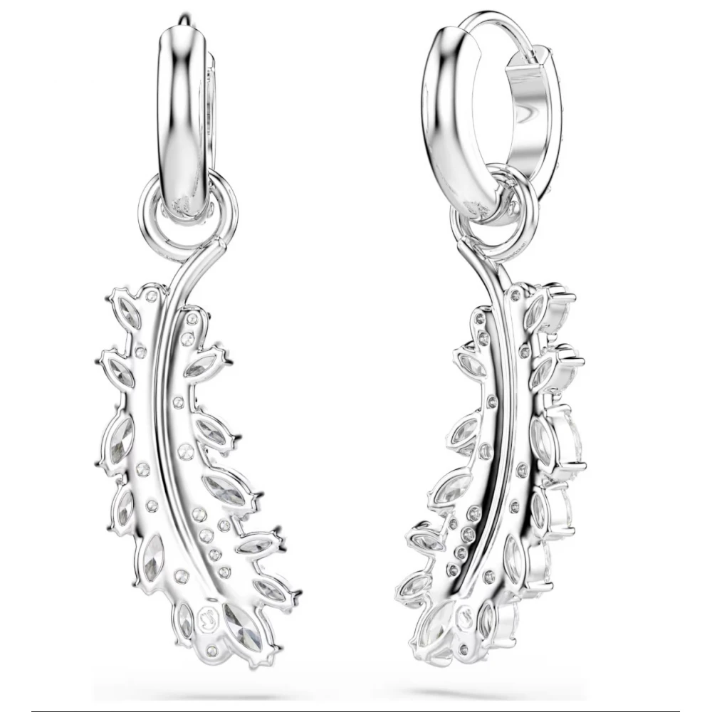 SWAROVSKI Σκουλαρίκια Vienna Μείξη κοπών, Φτερά, Λευκά, Επιμετάλλωση ροδίου 5754272