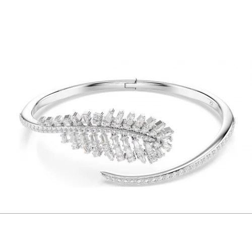 SWAROVSKI Vienna Άκαμπτο Βραχιόλι, Φτερό, Λευκό, Μίξη Κοπών, Επιμετάλλωση Ροδίου 5754273