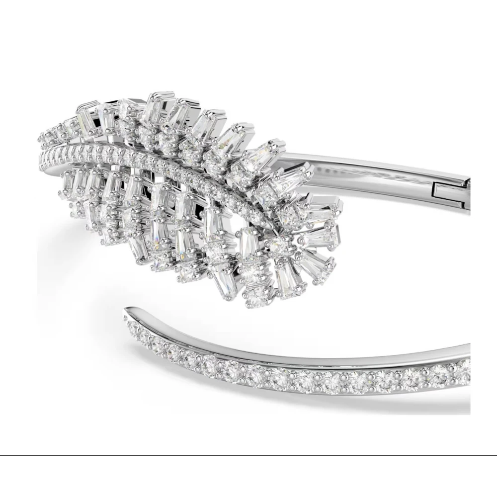 SWAROVSKI Vienna Άκαμπτο Βραχιόλι, Φτερό, Λευκό, Μίξη Κοπών, Επιμετάλλωση Ροδίου 5754273
