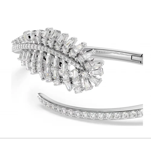 SWAROVSKI Vienna Άκαμπτο Βραχιόλι, Φτερό, Λευκό, Μίξη Κοπών, Επιμετάλλωση Ροδίου 5754273