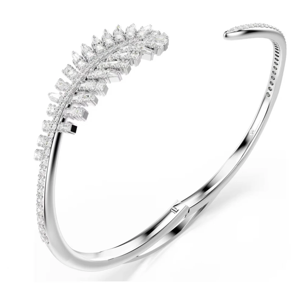 SWAROVSKI Vienna Άκαμπτο Βραχιόλι, Φτερό, Λευκό, Μίξη Κοπών, Επιμετάλλωση Ροδίου 5754273