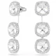 SWAROVSKI Σκουλαρίκια Una Angelic, Cushion κοπή, Λευκά, Επιμετάλλωση Ροδίου, 5754342