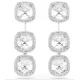 SWAROVSKI Σκουλαρίκια Una Angelic, Cushion κοπή, Λευκά, Επιμετάλλωση Ροδίου, 5754342