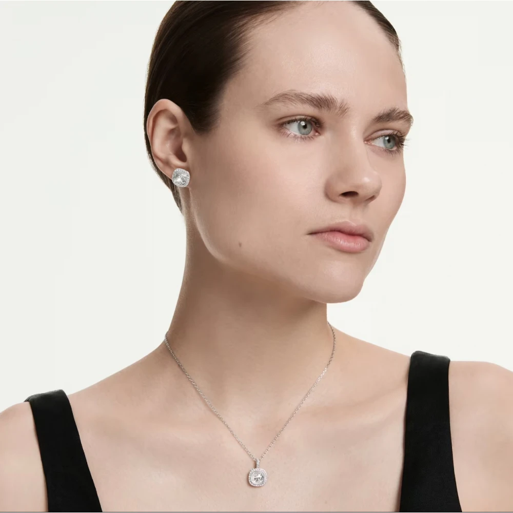 SWAROVSKI Una Angelic Set, Cushion κοπή, Λευκό, Επιροδιωμένο 5754343