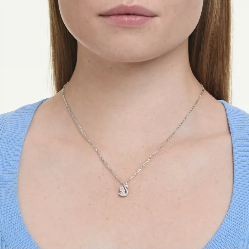SWAROVSKI Swan Μενταγιόν Κύκνος, Μίξη Κοπών, Λευκό, Επιροδιωμένο 5754347