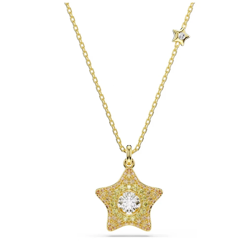 SWAROVSKI Μενταγιόν Sublima, Στρογγυλή κοπή, Λευκό, Αστέρι, Επιμετάλλωση σε Χρυσό 18K 5755280