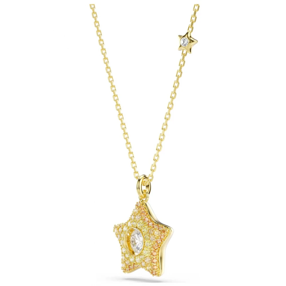 SWAROVSKI Μενταγιόν Sublima, Στρογγυλή κοπή, Λευκό, Αστέρι, Επιμετάλλωση σε Χρυσό 18K 5755280