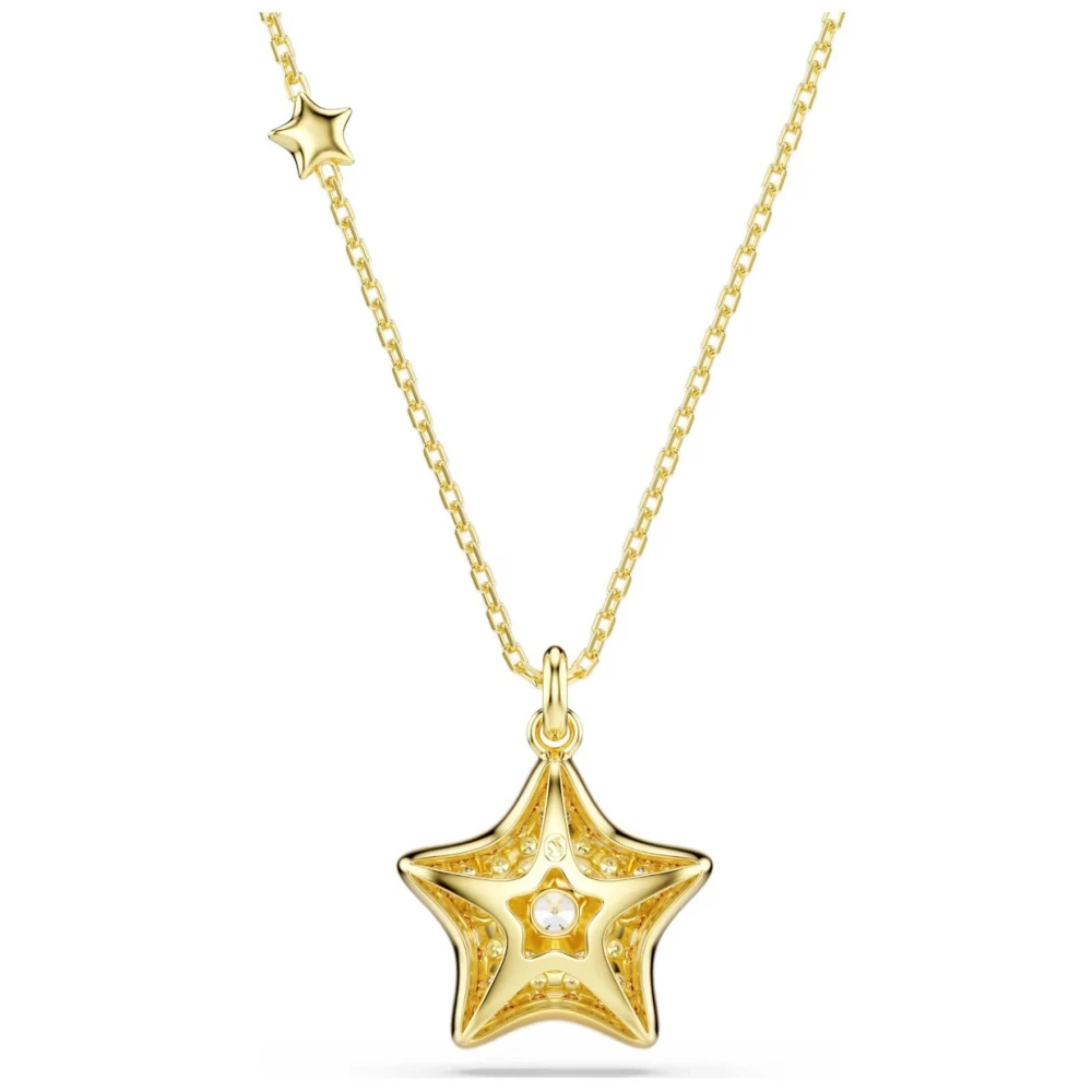 SWAROVSKI Μενταγιόν Sublima, Στρογγυλή κοπή, Λευκό, Αστέρι, Επιμετάλλωση σε Χρυσό 18K 5755280