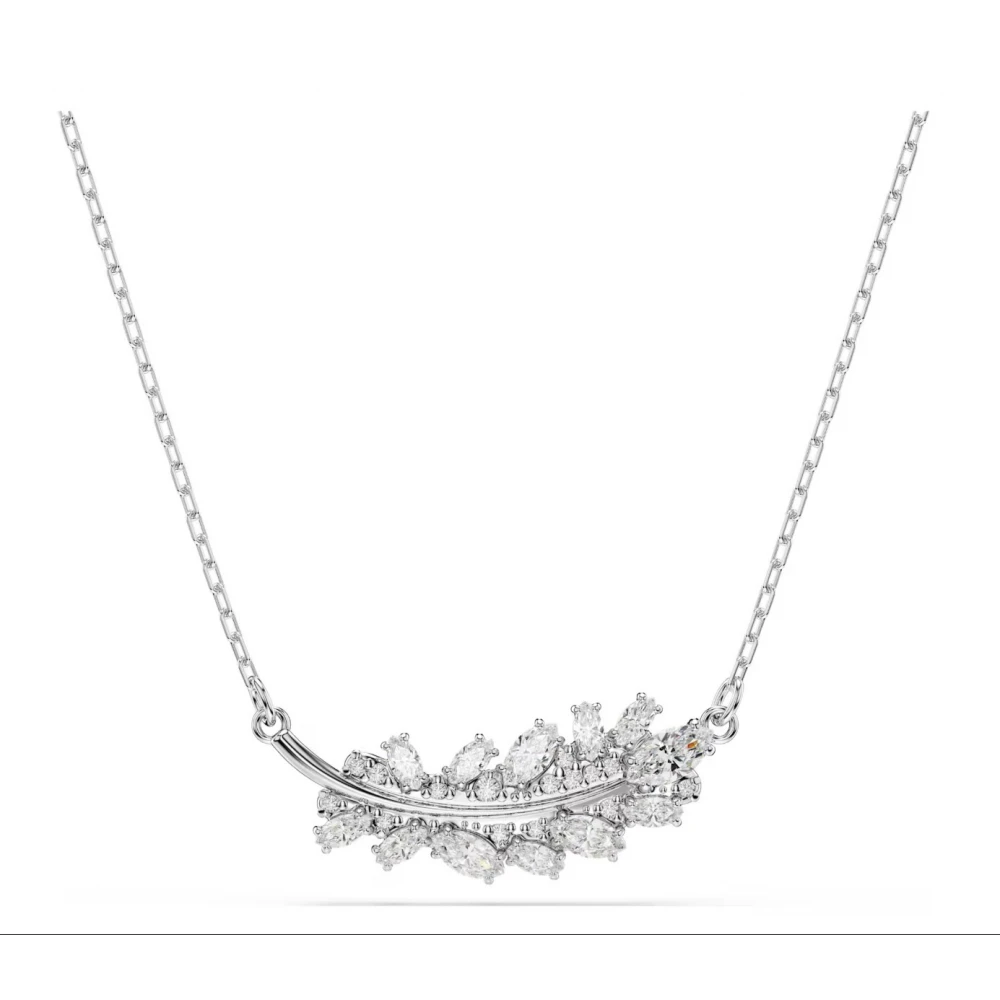 SWAROVSKI Vienna Μενταγιόν με αλυσίδα, Λευκό, Μίξη Κοπών, Φτερό, Επιροδιωμένο 5756111