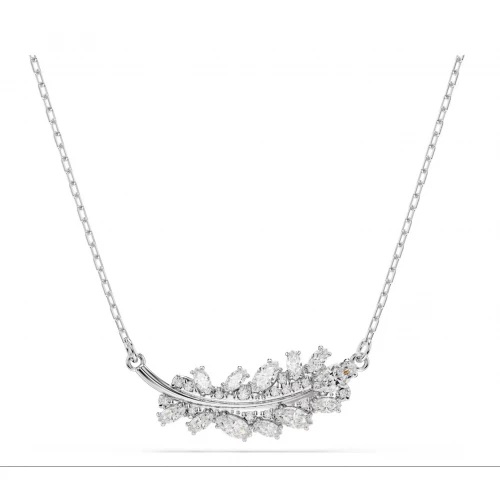 SWAROVSKI Vienna Μενταγιόν με αλυσίδα, Λευκό, Μίξη Κοπών, Φτερό, Επιροδιωμένο 5756111